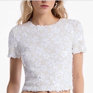 MICHAEL Michael Kors Floral Embellished Scuba Top